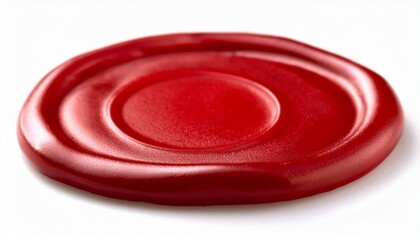 Red Wax Seal On White Background