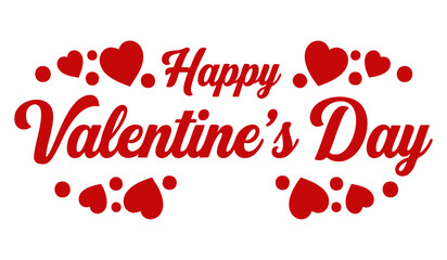 Happy Valentines Day greeting card. Calligraphic design for print cards, banner, poster Hand drawn text lettering for Valentines Day with hearts shape Vector illustration isolated on white background.