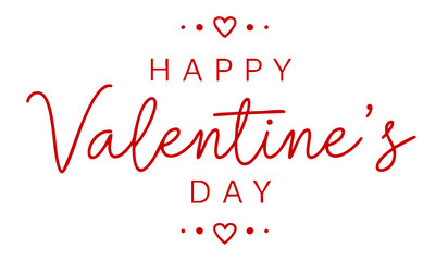 Happy Valentines Day greeting card. Calligraphic design for print cards, banner, poster Hand drawn text lettering for Valentines Day with hearts shape Vector illustration isolated on white background.