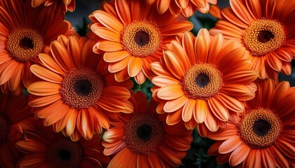Gerbera Daisy Gerbera Daisy Close Up Of Vibrant Orange Gerbera Daisies