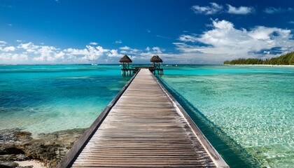 Obraz premium Wooden Pier On The Tropical Beaches Of Mauritius