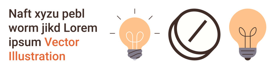 Innovation, ideas, creativity, time management, productivity, solutions. Light bulbs and clock in a minimal style. Innovation and creativity concept displayed through simple symbols © robu_s