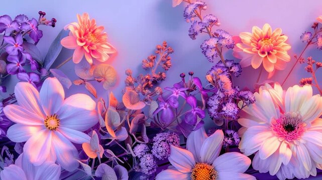 Video A bouquet of various flowers, often used in , advertising and decoration