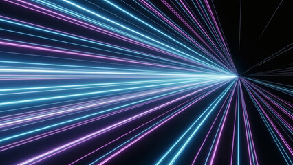 Modern abstract high-speed movement. Dynamic motion light trails with motion blur effect on dark background. Futuristic, technology pattern for banner or poster design.