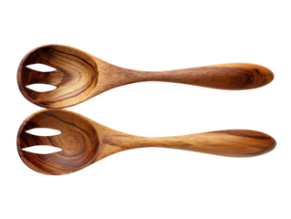 Handcrafted wooden salad servers