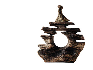 Ancient stone carving with central hole