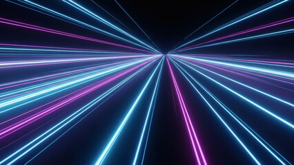 Modern abstract high-speed movement. Dynamic motion light trails with motion blur effect on dark background. Futuristic, technology pattern for banner or poster design.