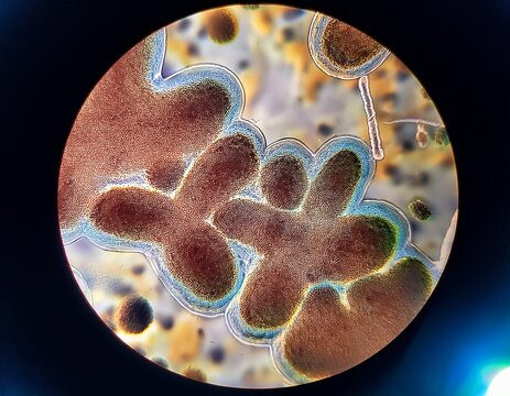 microscopic view of listeria bacteria under a microscope highlighting foodborne pathogenic infections