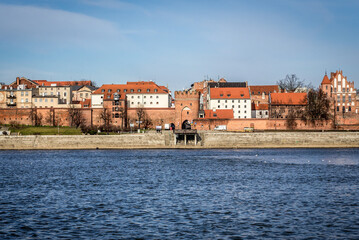 Obraz premium Historic part of Torun city on the Vistula river, Poland