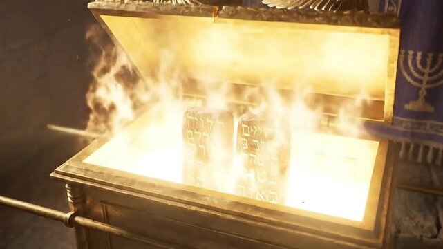 Ark of the Covenant revealing Tablets of the Law