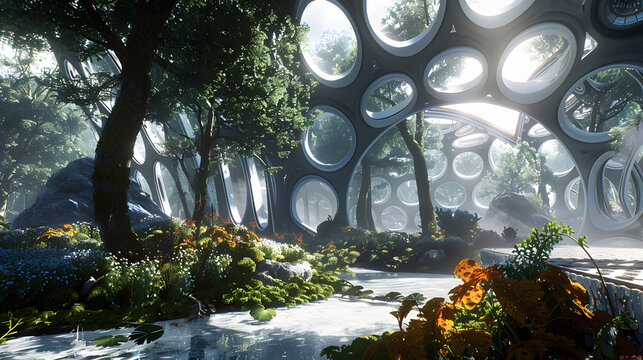 Futuristic Biodome with Organic Architecture