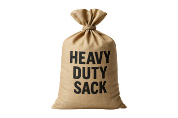 Heavy Duty Industrial Storage Sack Made of Burlap Isolated on a Transparent Background