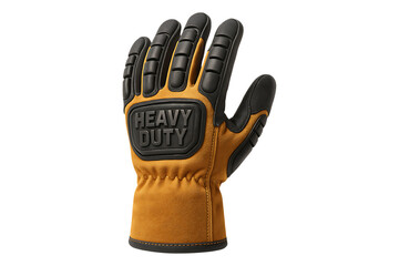 Heavy Duty Protective Work Glove with Reinforced Padding Isolated on a Transparent Background