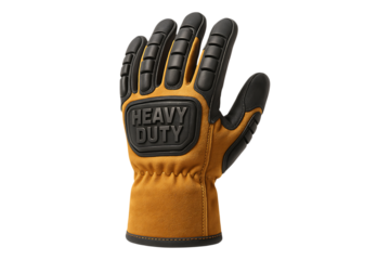 Heavy Duty Protective Work Glove with Reinforced Padding Isolated on a Transparent Background