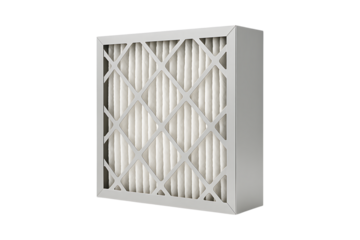 High Efficiency HVAC Air Filter Isolated on a Transparent Background