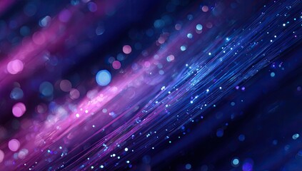 Abstract depiction with streaks of color and circular highlights in a dark, blurred background