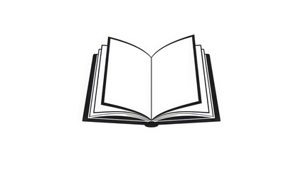 Open book with blank pages isolated on white background