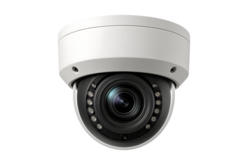 Modern Dome Security Surveillance Camera Isolated on a Transparent Background