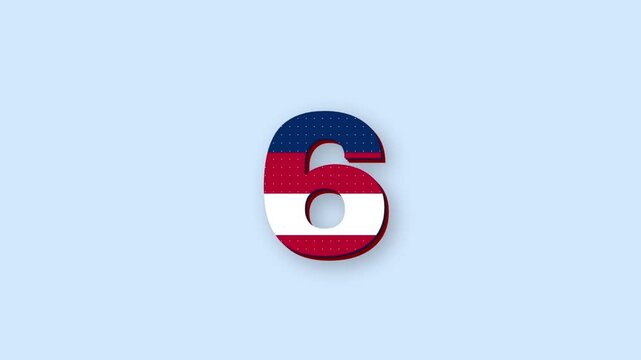 Patriotic 10 second countdown with US flag pattern