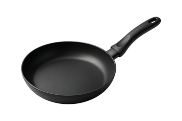 Non Stick Frying Pan with Black Handle for Cooking Isolated on a Transparent Background
