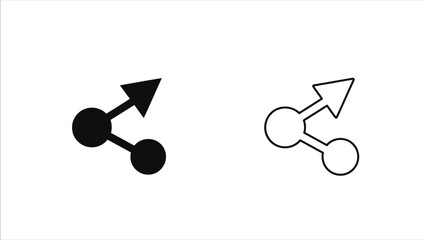 Two directional arrow icons one filled and one outlined on a white background