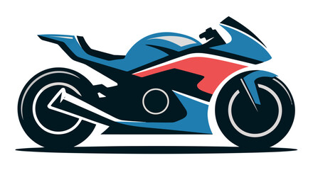 Obraz premium A sleek, modern sport motorcycle is depicted in a graphic illustration.