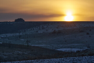 Beautiful winter landscape in Ukraine