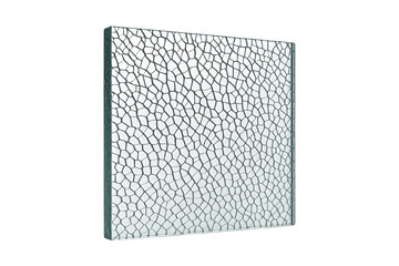 Tempered Safety Glass Panel with Cracked Pattern Isolated on a Transparent Background