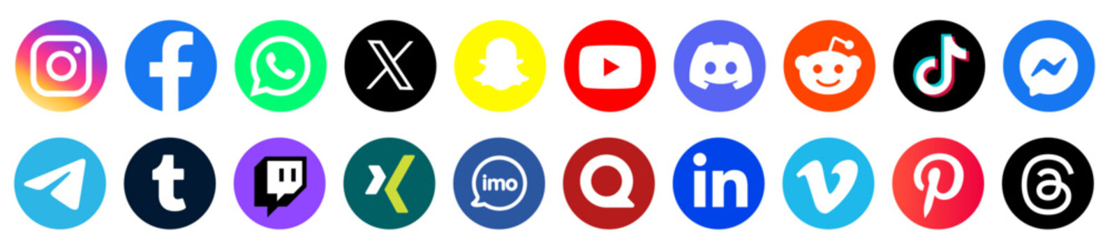 Social Media Logos 2026 Updated Flat Icons Set Vector Collection