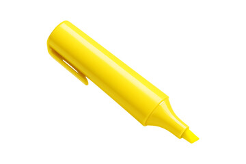 Yellow Highlighter Marker Pen for Office and Study Isolated on a Transparent Background