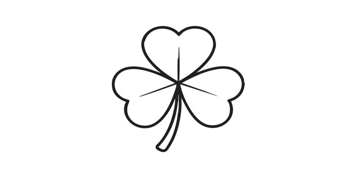 Three leaf clover outline icon vector