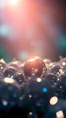 cinematic abstract crystal cluster with soft bokeh light and glowing depth.