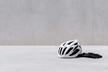 urban adaptive sports, commercial featuring adaptive cycling gear in an urban sports setting with concrete textures and ample copy space