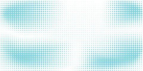 Fototapeta premium Transparent Vector Gradient Blue Color Halftone Background Staggered Dots Pattern modern dotted