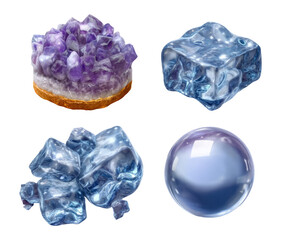 Fototapeta premium Ethereal Lavender Dreamscape with Crystals and Ice Elements in Soft Tonal Ranges