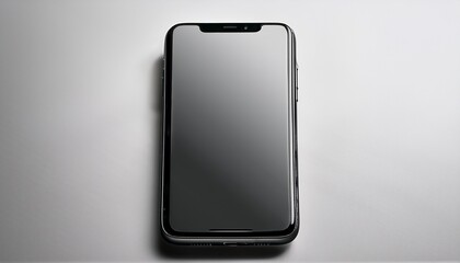 sleek matte black smartphone transparent blank screen textured side buttons upright on transparent studio background soft high key lighting concept for digital product advertising
