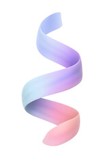 Soft Twisted Ribbon Shape with Matte Finish, Isolated on Transparent Background 