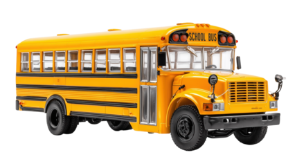 Classic yellow school bus vehicle for student transportation and education.

