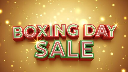 Boxing day sale event with sparkling lights