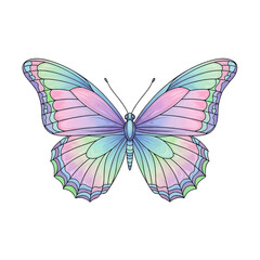 Obraz premium Pastel-colored butterfly representing transformation and spring beauty. 
