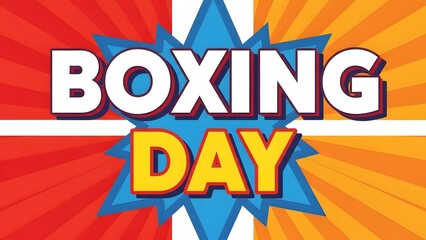 Vibrant boxing day graphic with dynamic colors and typography