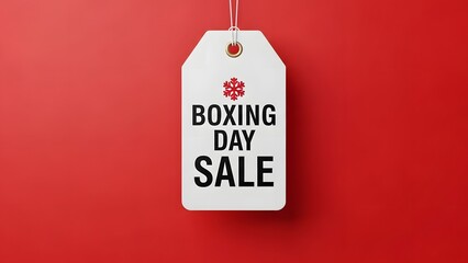 Boxing day sale tag on red background