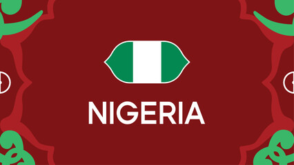 Nigeria Flag African Nations Morocco 2025 Emblem Countries Teams African Football Symbol Logo Design Vector Illustration