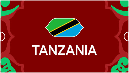 Tanzania Flag African Nations Morocco 2025 Emblem Countries Teams African Football Symbol Logo Design Vector Illustration