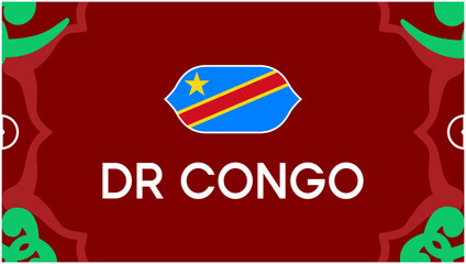 Congo Flag African Nations Morocco 2025 Emblem Countries Teams African Football Symbol Logo Design Vector Illustration