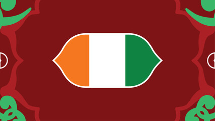 Ivory Coast Emblem Flag African Nations Morocco 2025 Countries Teams African Football Symbol Logo Design Vector Illustration