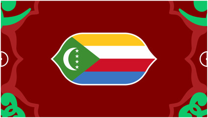 Comoros Emblem Flag African Nations Morocco 2025 Countries Teams African Football Symbol Logo Design Vector Illustration