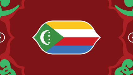 Comoros Emblem Flag African Nations Morocco 2025 Countries Teams African Football Symbol Logo Design Vector Illustration