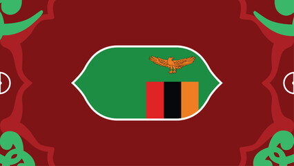 Zambia Emblem Flag African Nations Morocco 2025 Countries Teams African Football Symbol Logo Design Vector Illustration