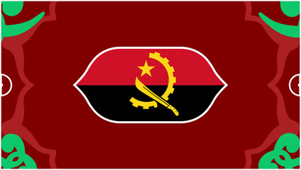 Angola Emblem Flag African Nations Morocco 2025 Countries Teams African Football Symbol Logo Design Vector Illustration